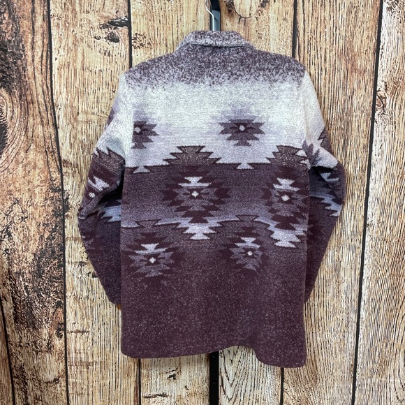 Cabelas Outerwear Purple Fleece Zip Up Southwestern Aztec Print Jacket Size S - Picture 2 of 11